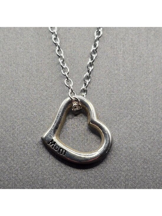 Unbranded Jewelry - Sterling Silver Mom Heart Pendant Necklace 22" I Remember Every Hug Inscribed